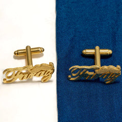 CUSTOMIZED MUSTACHE NAME CUFFLINKS