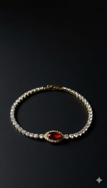 Luxury Red & White Diamond Bracelet