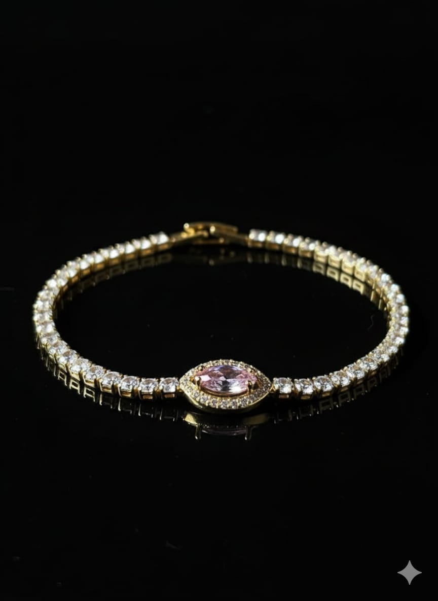 Intricately Crafted Pink Diamond Bracelet