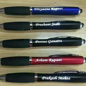 Multi Color Light Name Stylus Pen