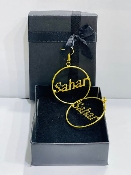 Name Earring In Circle Design