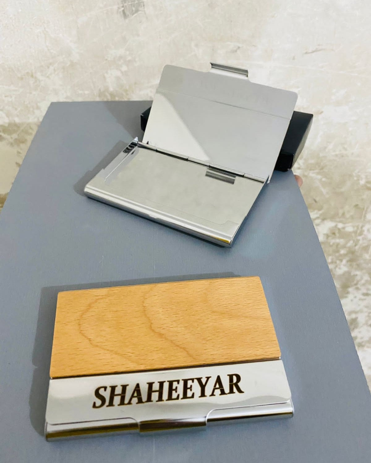 Wood Texture Card and cash Holder