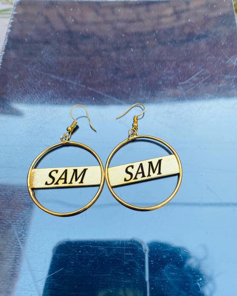Name Earring In Circle Design