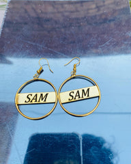 Name Earring In Circle Design