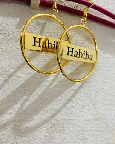 Name Earring In Circle Design