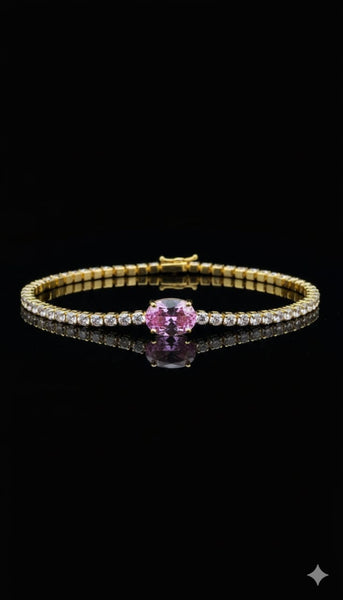 Pink Diamond Tennis Bracelet