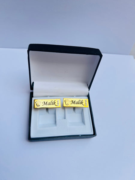 Crown Engraved Cufflinks